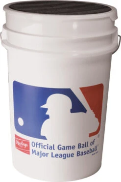 Rawlings Bucket6G6PK White 6 Gallon Ball Bucket W/ Padded Lid -Baseball Store rawlings bucket6g6pk white 6 gallon ball bucket w padded lid 9